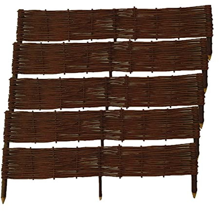 Clôture en osier - Lot de 5-100 cm x 20 cm - Clôture tressée - Rouleau de bordure de saule - Bordure Jardin - Palissade Exterieur - Faite à la Main