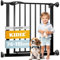 KIDIZ® Türschutzgitter Absperrgitter Treppengitter Kindergitter | Gitter Haustier | ohne Bohren | beidseitig schwenkbar, Farbe: Schwarz, Größe: 88-101 cm