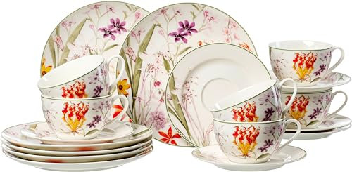 Ritzenhoff & Breker Kaffeeservice Flora, 18-teilig, Porzellan