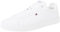 Tommy Hilfiger Herren Court Sneaker Icon Flag Essential aus Leder, Weiß (White), 43