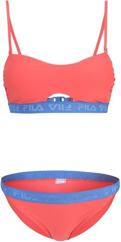 FILA Sanming Bandeau Parte Superiore del Bikini, Corallo Calypso, XS Donna