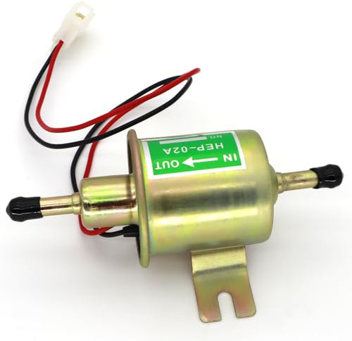 AUTOXBERT Universal Electric Fuel Pump 12V Low Pressure 4-7 PSI Inline Fuel Pump For Gasoline or Diesel Engine Copper HEP-02A Cars Trucks Boats Carburetor Lawnmower Generators