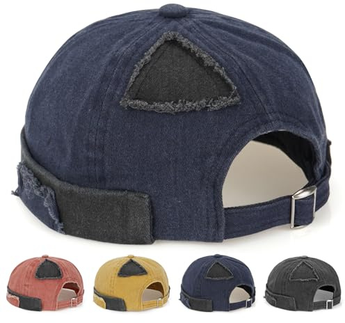 Initlove Gorro retro para hombre con parche Docker, azul, Talla única