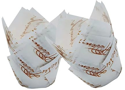 50 Caissette Muffins papier, Moules Cupcake Tulipe, Papier Muffin Cuisson Polyvalent, Idéal pour Mariages, Anniversaires d’Enfants et Accessoires de Fête (or (couleur))