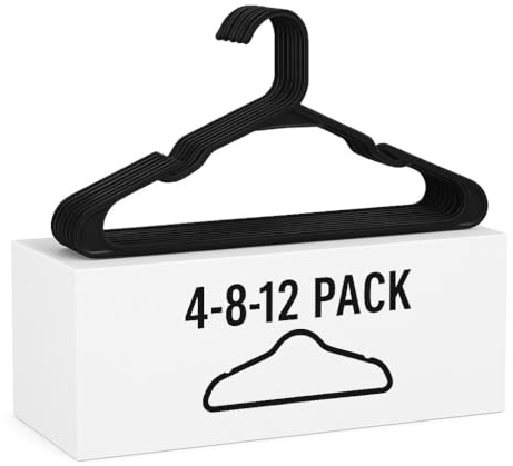 Premium Space Saving Clothes and Coats Hangers for Children and Adults,- Anti-Slip, Smooth Design, Durable, Lightweight and Versatile Organiser Hanging top Plastic hangers for Clothes Rail(Pack of 4)