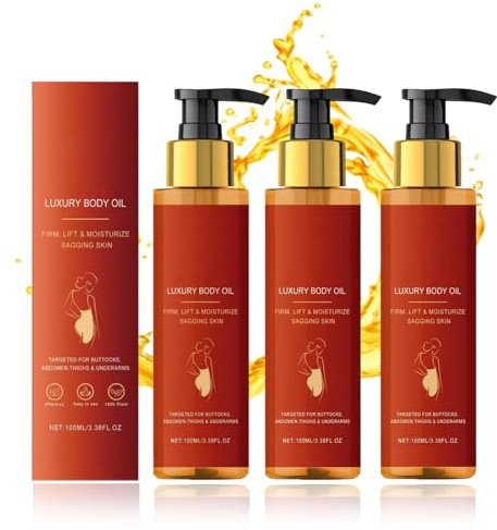 Huile Corporelle Magique, Huile Raffermissante Corps, Huile Corporelle Relachement de la Peau pour tous les types de peau, peau hydratante et lisse, non gras (3pc, 100ml)