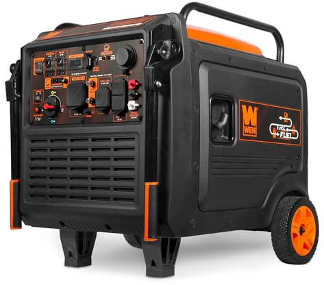 WEN 10,500-Watt 120V/240V Tri-Fuel Inverter Generator with Quiet 457cc Engine, Electric Start, Wheel Kit, and CO Watchdog, Gas, Propane, and Natural Gas Powered (TF1050iX)