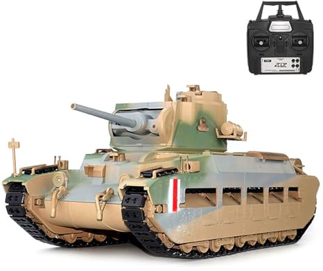 wheelfun Sistema a infrarossi 1/16 Tongde, carro armato radiocomandato Matilda III IV 320, torre girevole, luce e rumore, tutte le ruote in metallo, batteria pronta per il funzionamento