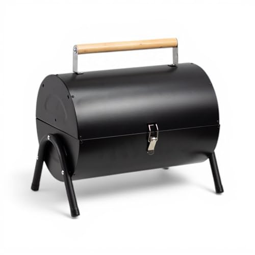 Barbacoa Portátil - PINCHO - Parrilla Carbón Plegable con Patas y Asa, Barbacoa de Mesa para Camping, Picnic, Playa y Terraza, Rejilla Extraíble, Compacta y Fácil de Limpiar
