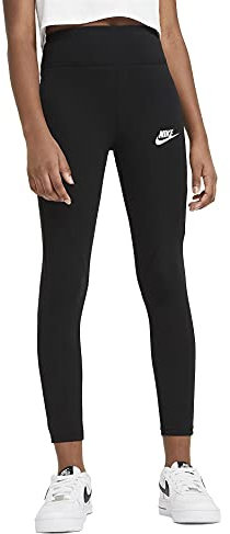 Nike Mädchen Nsw Favorites Gx Hw Leggings, Black/White, M (137-146)