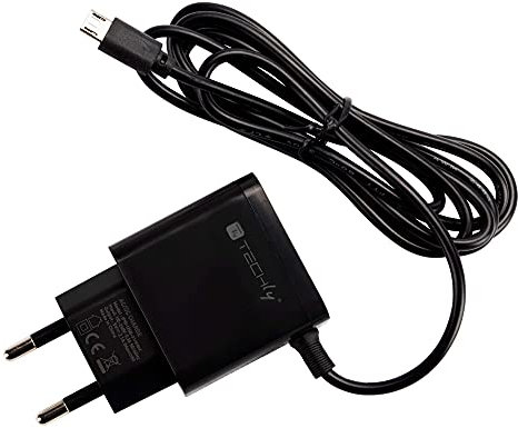 Techly 362831 Caricabatterie Alimentatore Micro USB 5V 1A per Smartphone Tablet Nero Nero