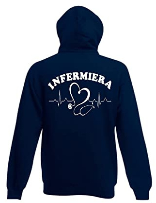 le herisson Felpa Cappuccio Infermiera STETOSCOPI sanità Abiti Lavoro Nurse Personalizzabile Regalo COLLEGA Amica (M, Cuore STETOSCOPIO 2)