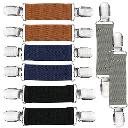 oupados 8 Pezzi Clip per Maglione Elasticizzato Guanti Clip per Maglione Camicie Clip per Colletto Cardigan per Vestiti Accessorio Fisso, 4 Colori