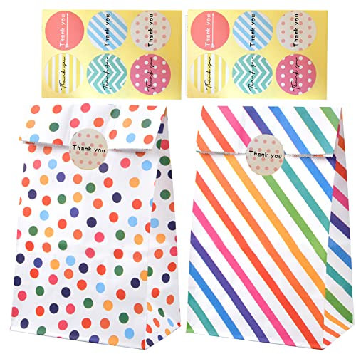 Geschenktüten Kindergeburtstag 24 Stück Papiertüten Bunte Papier Tüte Süßigkeiten Mitgebsel Candy Goodie Tüten Geschenktüte Kinder zum Verpacken von Party, Geschenken, Geburtstag, Hochzeit, Feiern