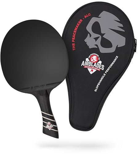 AirBlades The Peace Maker ALC – Professionelles Tischtennisschläger – Kohlefaser-Tischtennisschläger für maximalen Spin und Kontrolle für alle Niveaus – Hartschalentasche und ergonomischer Griff.