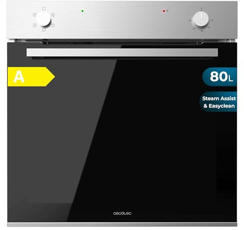 Cecotec Forno Integrabile Multifunzione Convenzionale 80L Bolero Hexa C126400 Line. 2800 W, 5 funzioni, basso consumo, luce interna, Steam Assist, Steam EasyClean, porta fredda con 2 cristalli