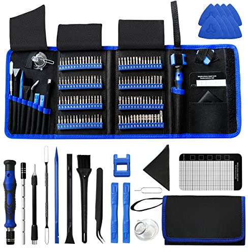 142 IN 1 Professional Computer Repair Tool Kit, Precision Screwdriver Set with 120 Bits Magnetic Repair Tool Kit for iPhone, MacBook, Computer, Laptop, PC, Tablet, PS4, Game Console, and Others
