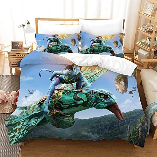 HEYBIG Bettwäsche Avatar,Bettbezug 135x200cm + 1 Kopfkissenbezug 80x80cm Mit Reißverschluss,Bettwã¤sche-Sets Für Kinder,Bettbezug Für Kinder (A03,135x200cm+80x80cmx1)