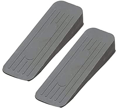 ANGIX 2 x Non-Slip Rubber Door Wedge Stopper for Homes, Offices, Schools, Shops Suitable for All Surface Types Carpet, Tiles Wood and Laminate Floors Anti-Skid, Durable & Long Lasting (Grey)