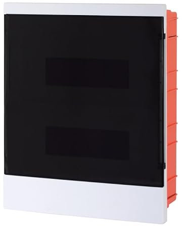 Lion Electric Schaltschrank Unterputz 2 Reihig | 24 Module Sicherungskasten Weiß für Schalter Elektroinstallation IP40, Halogenfrei Verteilerkasten mit Hutschiene, Extraschutz PE/N - Messingklemme