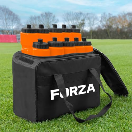 FORZA 10 Bouteilles d'eau (750 ML) avec Sac de Transport | Capacité de 10 Bouteilles | Équipement d'Équipe Essentiel (Orange)