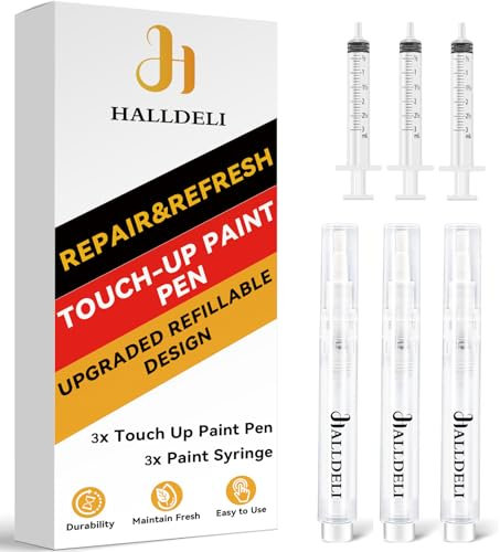 Halldeli Fillable Touch Up Paint Pen Brush, 3 Pack User-Friendly Fillable Paint Pens, Multiple Applications Touch-Up Paints Brushes for Walls, Wood, Floor, Cabinets, Doors and Windows(6 Pcs Kit)