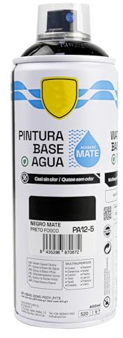 various - Pintura Spray Base Agua 400ml,Ecológica y Sin Olor,Para Muebles,Metal,Plástico y Madera,Colores Duraderos,Cobertura Uniforme - Negro Mate,1 unidad