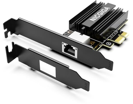 Carte réseau PCI-e4.0 X1 10G Base-T, contrôleur Marvell AQC113, Adaptateur Ethernet NICGIGA 10 GB Compatible WOL, Carte réseau avec Port RJ45 10 GbE, Windows 10/11/Windows Server/Linux