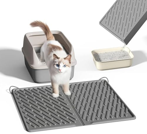 Muorruo Alfombrilla para caja de arena para gatos, EVA resistente a los arañazos, fácil de limpiar, para control de dispersión, suave para patas de gatito, impermeable y a prueba de orina, para uso en