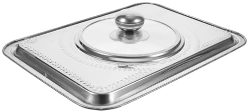 Alipis Cubierta para Bandeja Rectangular de Acero Inoxidable Tapa Visible Resistente al Calor para Pescado la Parrilla Protección para Alimentos Cocina y Barbacoa