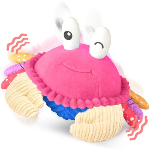 SAIMAND Dancing Baby Toys 6-12 Months, Sensory Musical Crawling Crab Toy | Tummy Time Toy with Music, Walking & Speaking Modes, Dancing & Bouncing Plush Interactive Toy for 6-12 Months Boys & Girls