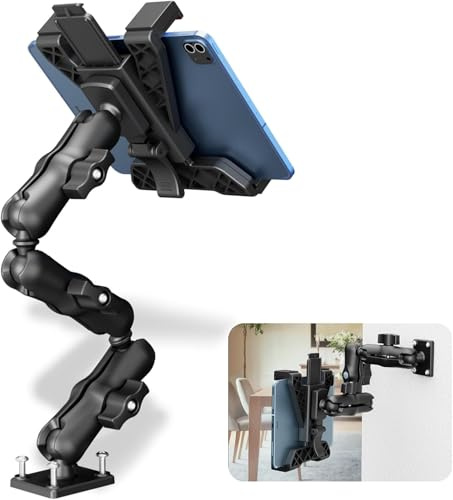 OHLPRO Support Tablette Voiture à Fixation Vissée, Bras Réglable 3 Sections, Rotule 360°, Support iPad/Tablette 7-11 pour Camion, Tableau de Bord, Bureau, Mur