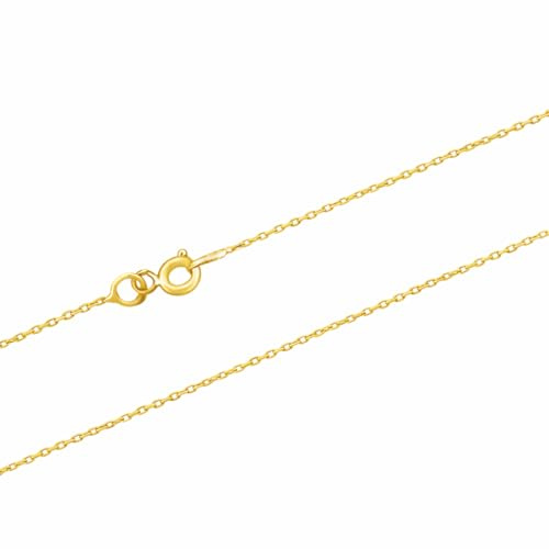 MYSTIC JEWELS - Collier Chaîne femme argent 925 plaqué or, maille forçat diamantée 1 mm – 40 à 60 cm
