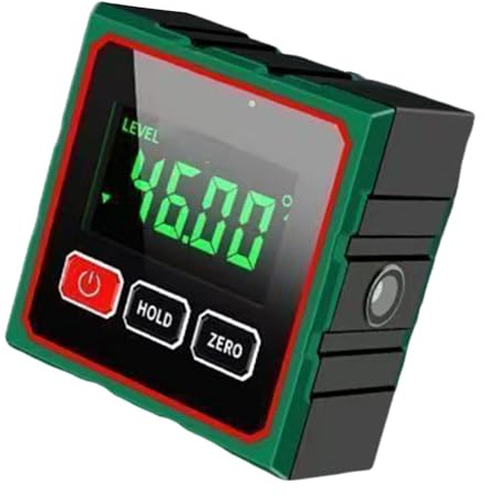 Tiajingzi Digital lutningsmätare magnetisk – 4-sidig magnetisk digital vinkelmätare | USB-uppladdningsbar vinkelmätare | för rörmokare hushåll, verkstad, bygg, träbearbetning, utomhus