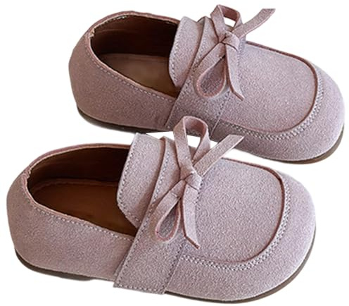 Scarpe da bambina con ballerina, scarpe primi passi per battesimo con fiocco in pelle PU, scarpe per bambini, sandali da ragazza, scarpe da sera, comode, Colore: rosa., 30 EU