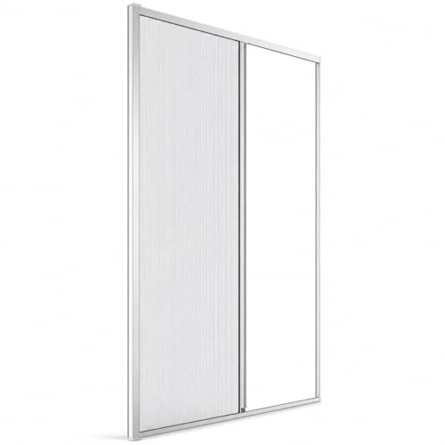 LEIVESTE Zanzariera a Rullo Riducibile per Porta Finestra in Alluminio, Su Misura Regolabile, Anti Insetti, Scorrimento Fluido, Facile Installazione per Balcone e Casa (Bianco, 140 x 250 cm)