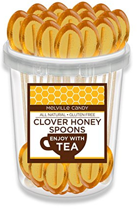 Melville Candy Honey Spoons for Tea, Clover, 30 Count Bucket