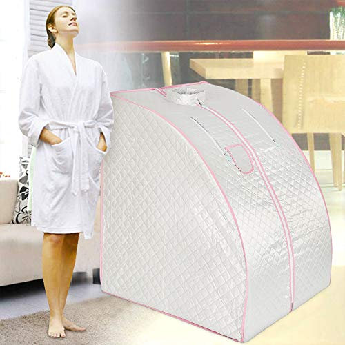 Cabina Sauna a vapore Sauna domestica in casa Bagno di vapore portatile a casa Mobile Sauna Spa (Argento)