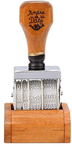 Datumstempel Kreative Wooden Date Seal Rolling Wheel Roller Stempel Vintage Font mit Basis für DIY Scrapbooking Art Decoration