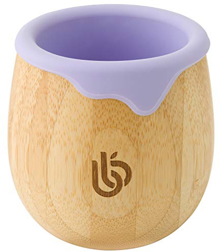 Bambu småbarn sippy kopp 150 ml – baby övergångskopp, silikonkant (Lilac)