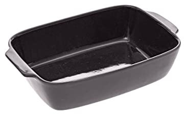 Five - Plat à four rectangulaire en Céramique Grise 32 x 20 cm