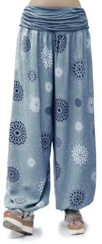 Glamexx24 Damen Haremshose leichte Pumphose Aladin-Hose Sarouelhose Yogapant Pluderhose Freizeithose Sommerhose