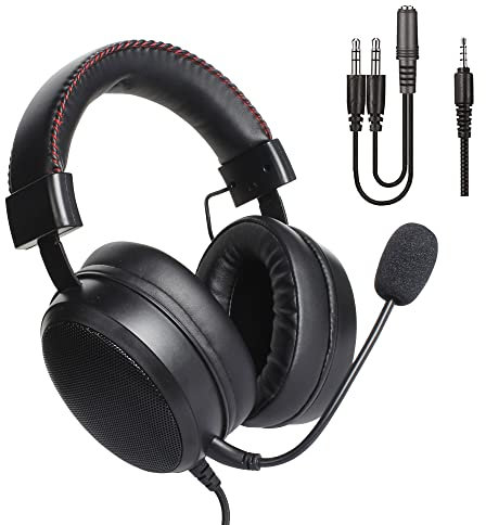 DR1TECH Blackjack+ Cuffie da Gaming con Filo e Microfono per Console PS5 [AUDIO 3D], PS4, XBOX e Smartphone - Cuffie Over Ear Driver 40mm con Audio Stereo (IMMERSIONE TOTALE)