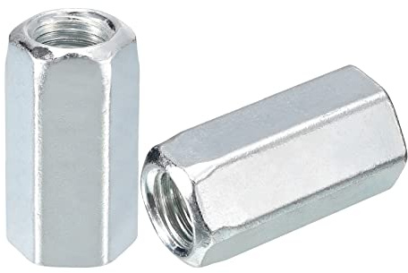 sourcing map 2pcs M20x30x60mm Coupling Nuts - Galvanized Carbon Steel Hex Threaded Rod Coupler for Furniture, Electronic, Industrial