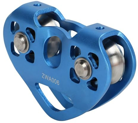 Alomejor Puleggia della Zip, Puleggia da Arrampicata Leggera Resistente all'Usura 30KN per la Discesa (Blu)