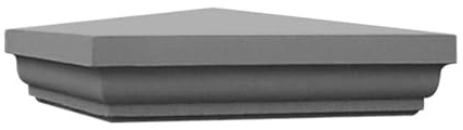 Fluted Pier Cap 220mm x 220mm, Cast Stone Garden Ornament, 3 Colours: Buff, Natural Portland, Charcoal (Charcoal)