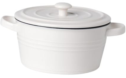 F Fityle Ensaladera Tazón de Cereal Utensilios de Cocina de cerámica Tazón de Servicio de Doble Mango Tazón de Desayuno para Frutas Arroz Bocadillos Pasta de, con Tapa