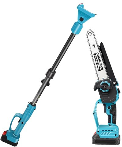Podadora Telescópica de Batería 21V - Sierra sin Escobillas 2 en 1 de 20 Pulgadas con Altura de Trabajo Hasta 4.5m