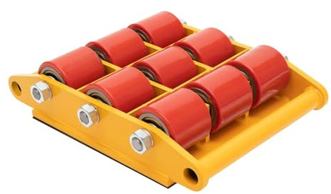 CCKUYT Carro de Transporte de 15 toneladas con Giro de 360 Grados para maquinaria Pesada, Carrito Amarillo con Ruedas y Patines para Transporte de Carga.