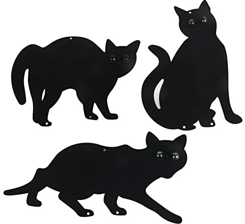 Pilipane Lot de 3 répulsifs à Chats en métal pour Le Jardin, élimine Les nuisibles et Lutte Contre Les nuisibles pour Les parterres de Fleurs et Les potagers. Noir, Format A3.